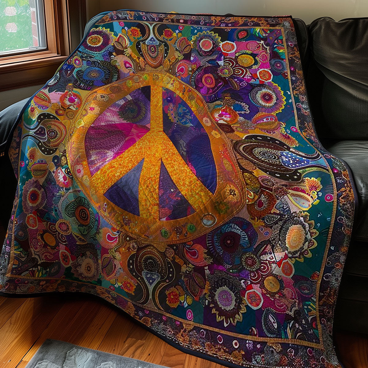 Peace Sign Hippie WM2907001CL Quilt