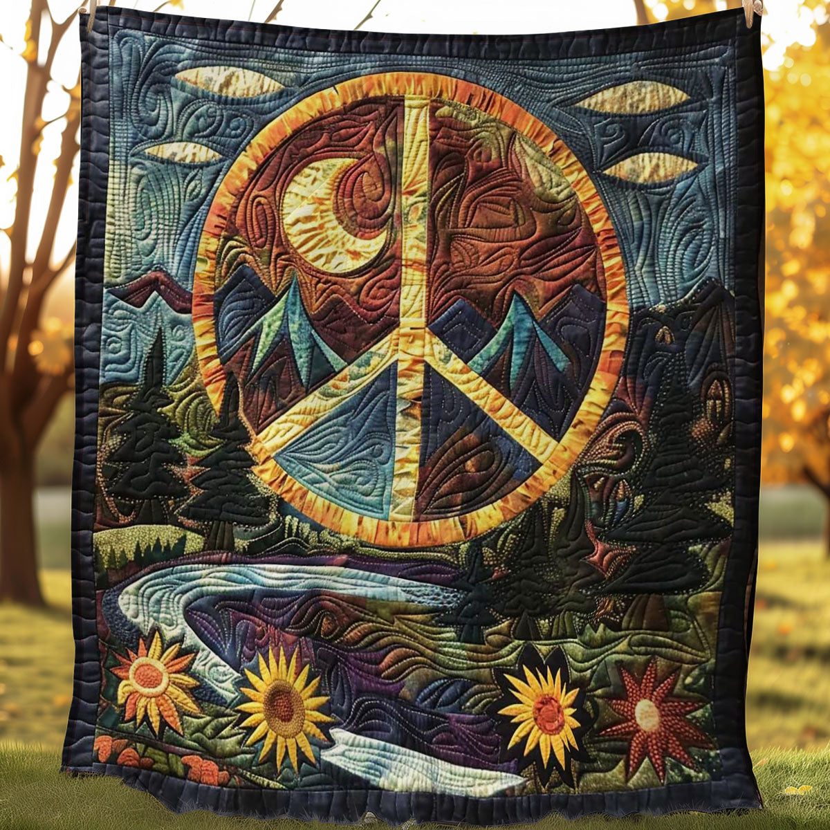 Peaceful Sunflower Escape WN1008089CL Quilt