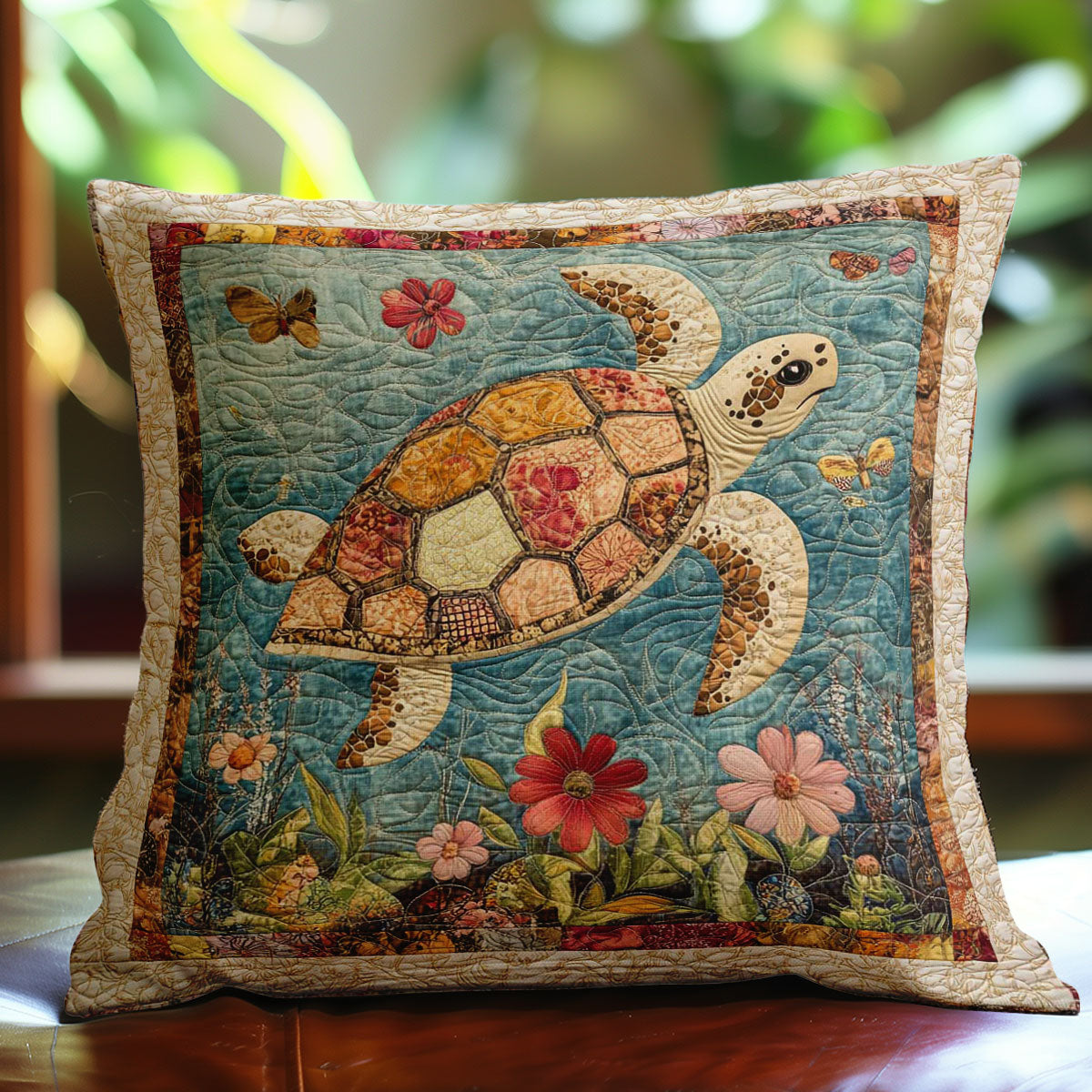 Peaceful Turtle WN0108023CL Quilt Pillow Case