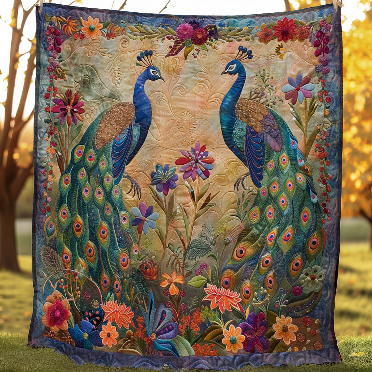 Peafowl's Blossom Dance WN1608031CL Quilt