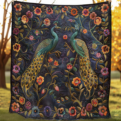 Peafowl's Floral Elegance WN1608030CL Quilt
