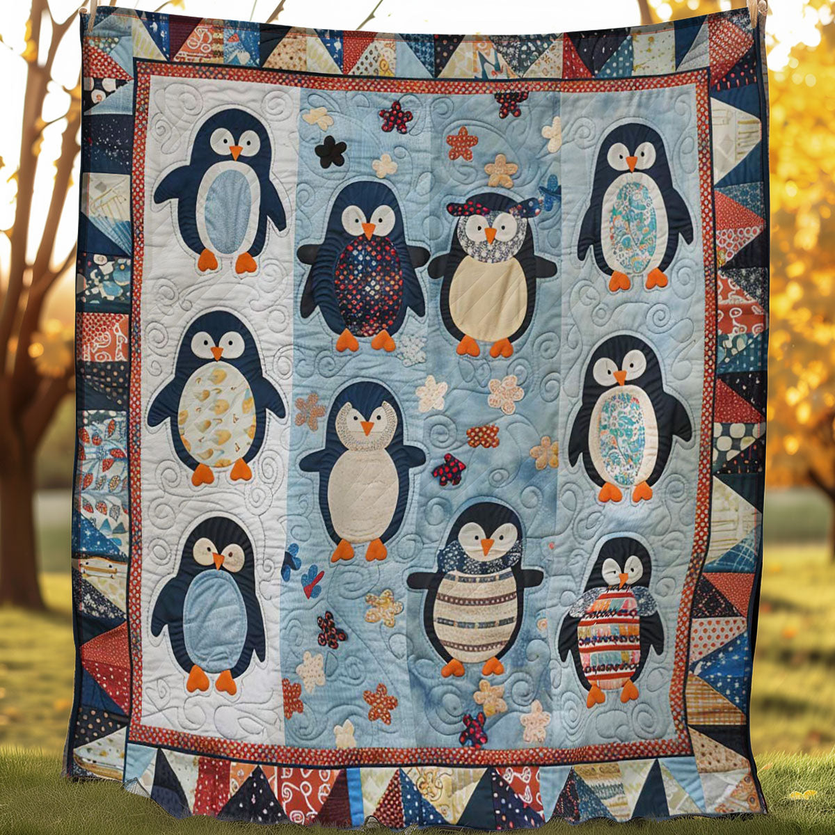 Penguin's Frosty Friends WN1608024CL Quilt