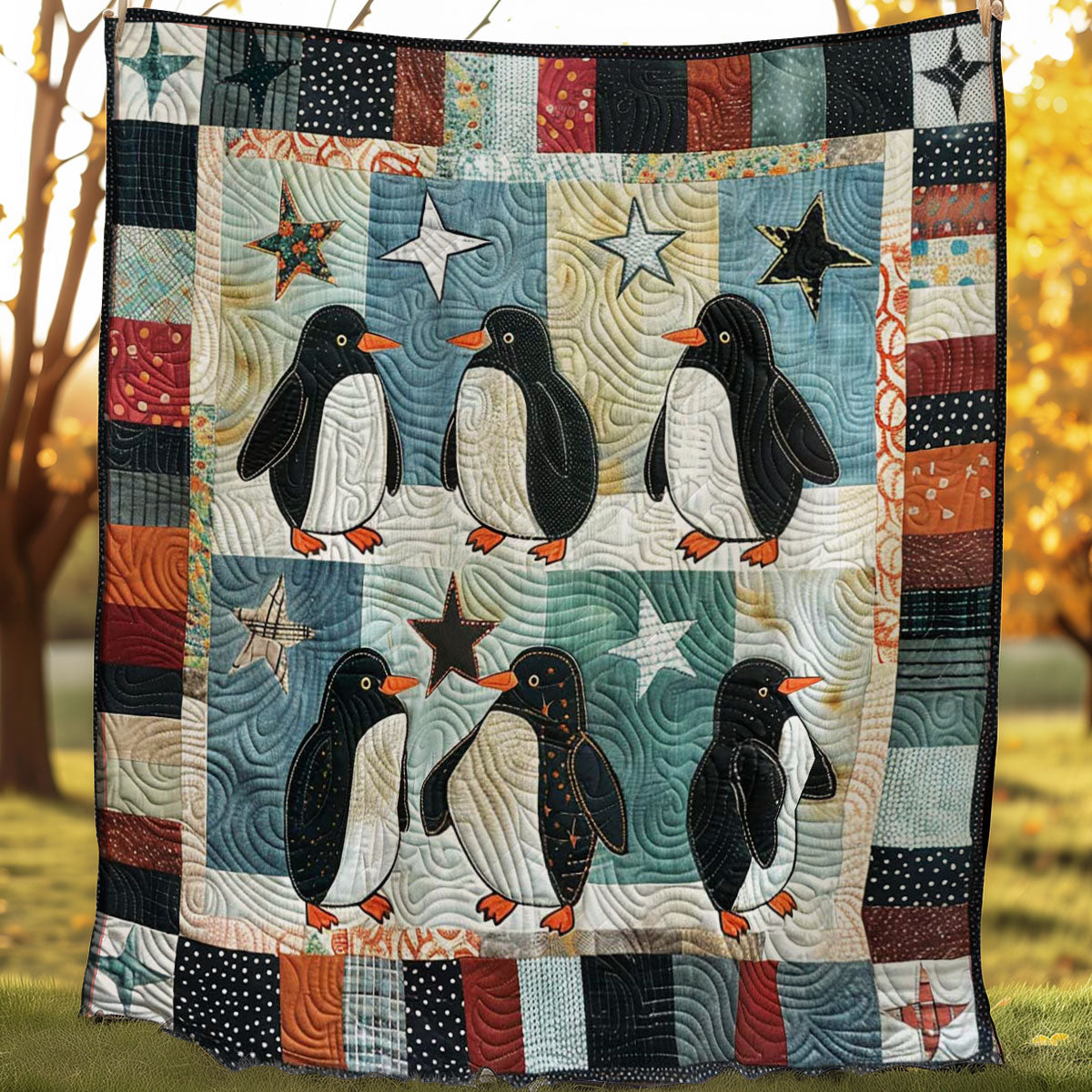 Penguin's Frozen Fun WN1608026CL Quilt