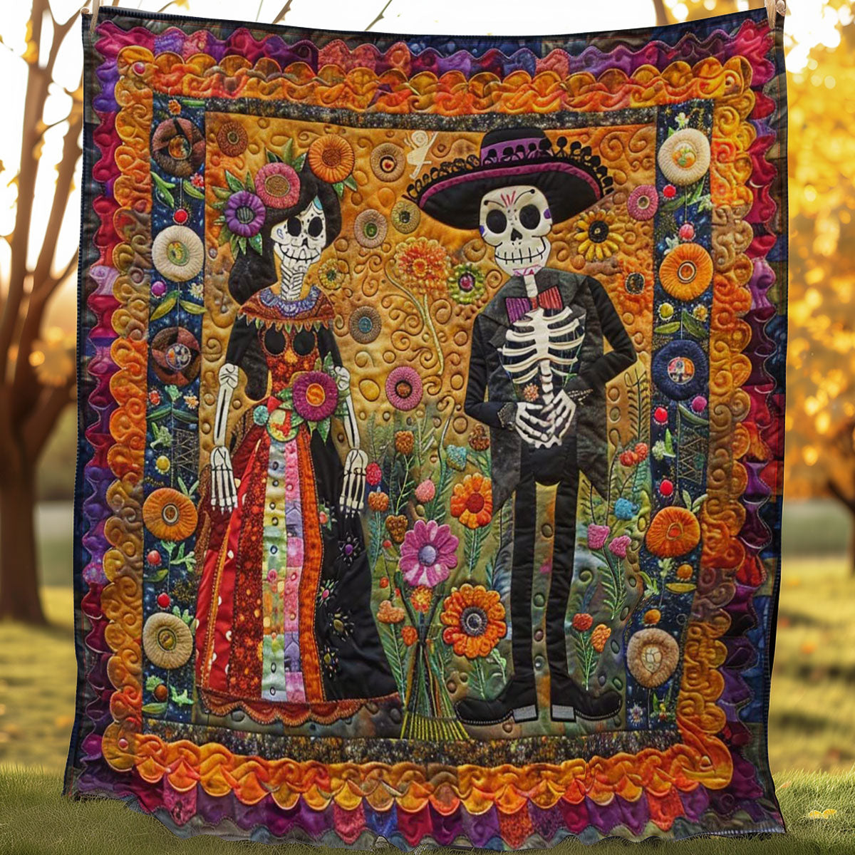 Phantom Flower & Calavera Lover WN0908104CL Quilt