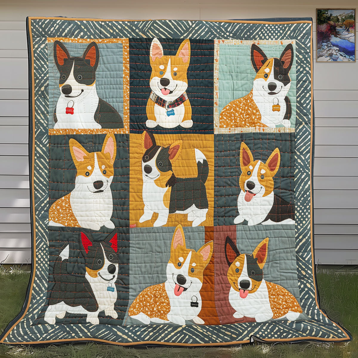 Playful Corgi SR0908024CL Quilt