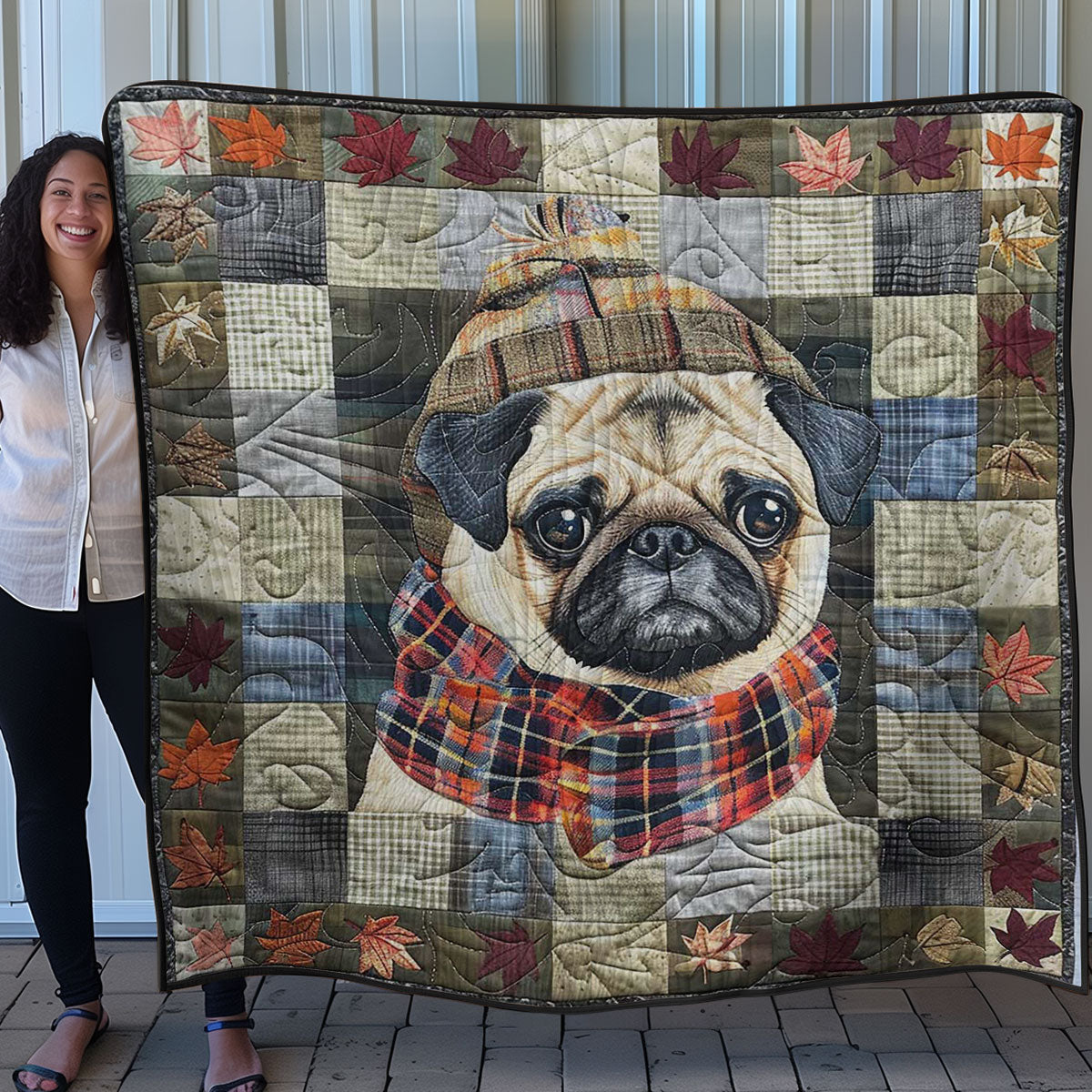 Pug And Maple Leaf WN2907018CL Quilt
