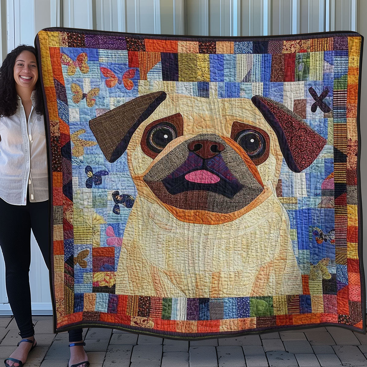 Pug Funny WN0608040CL Quilt