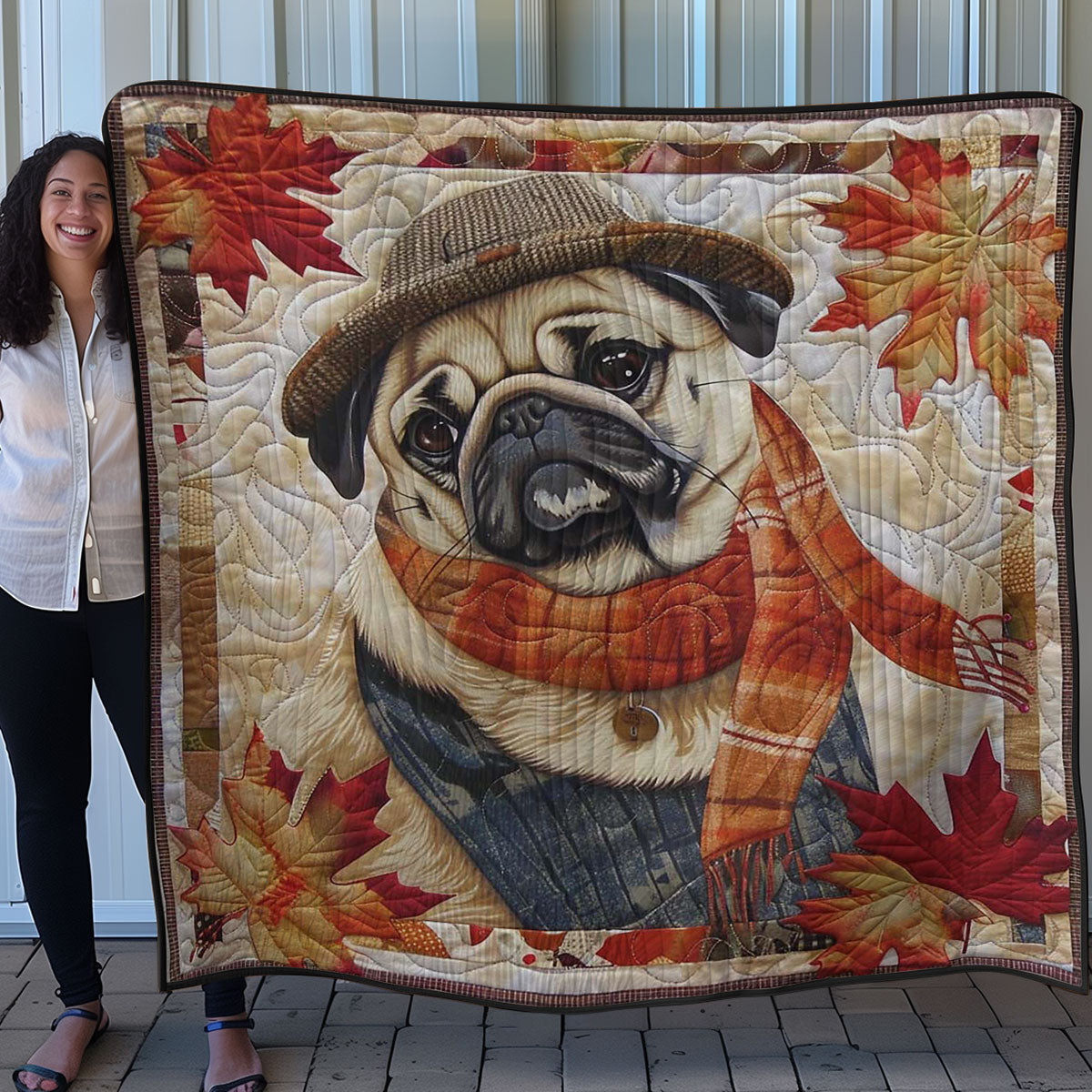 Pug Hug WN2907015CL Quilt