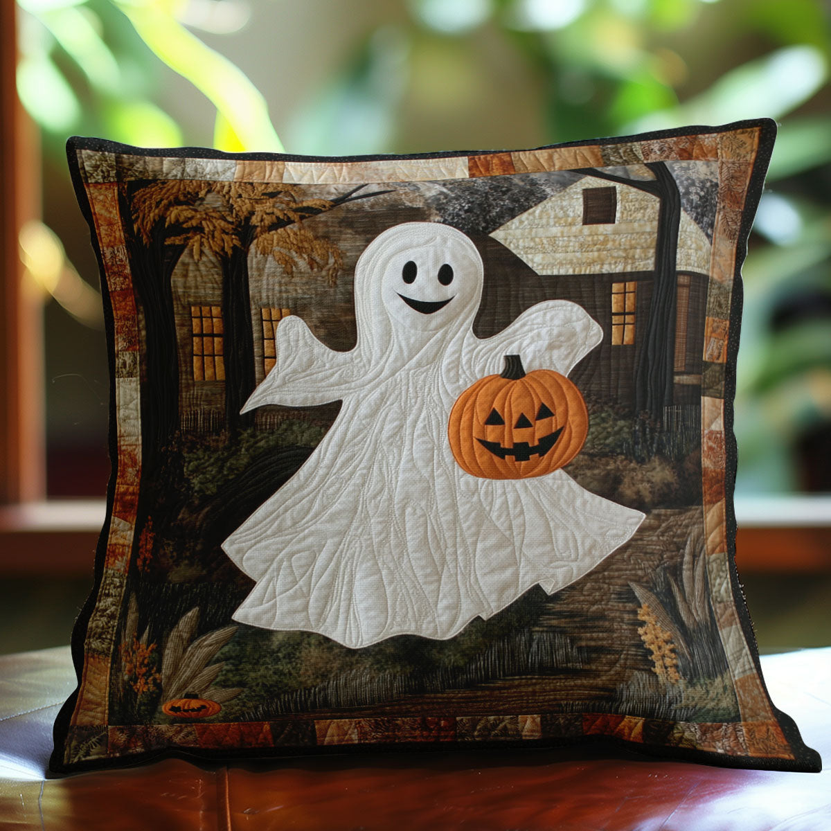 Pumpkin Ghost WN3107080CL Quilt Pillow Case