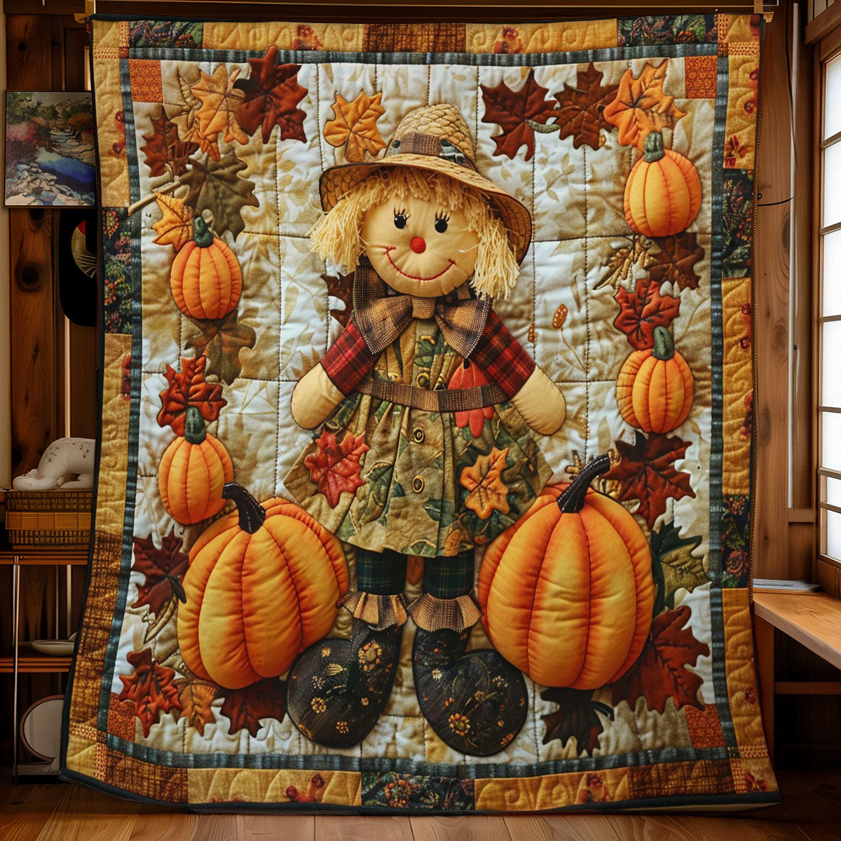 Pumpkins Scarecrow WM1908010CL Quilt