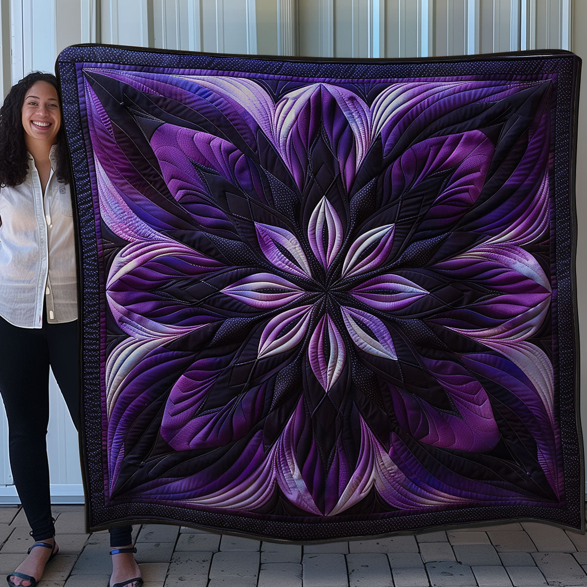 Purple Harmony Flower SR1608020CL Quilt