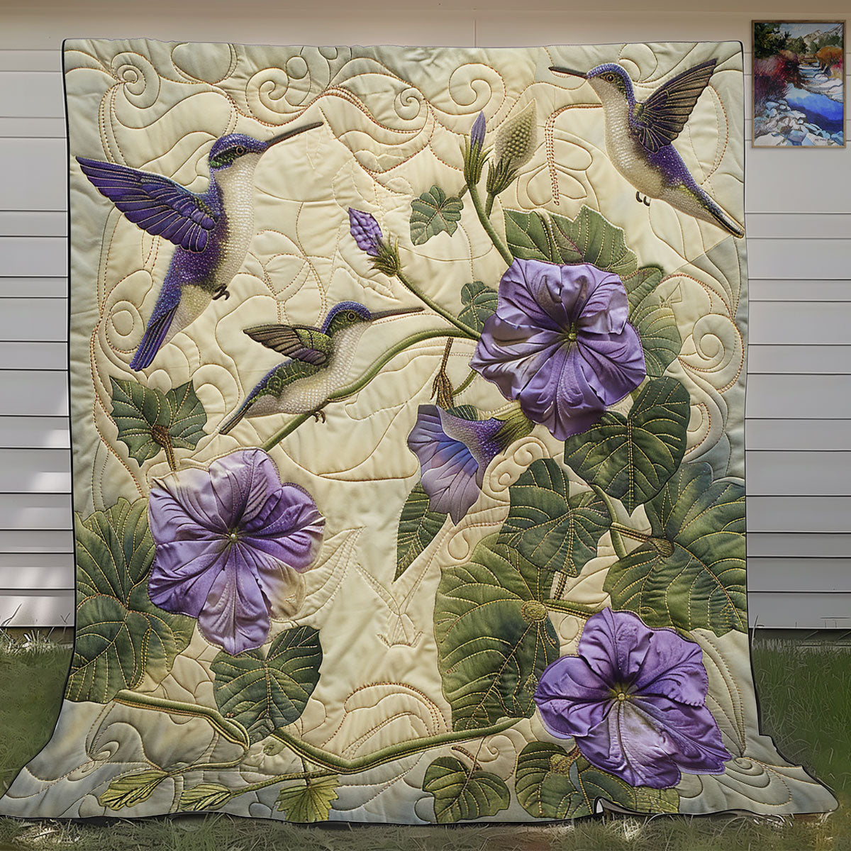 Purple Hummingbird SR1308024CL Quilt