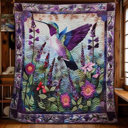 Purple Hummingbird WM0509003CL Quilt