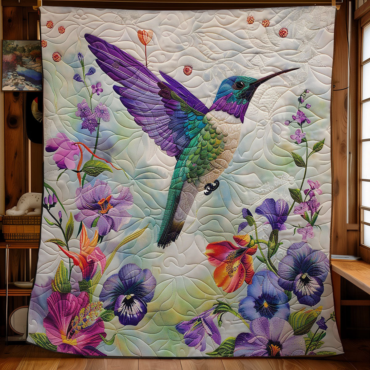 Purple Hummingbird WM2308091CL Quilt