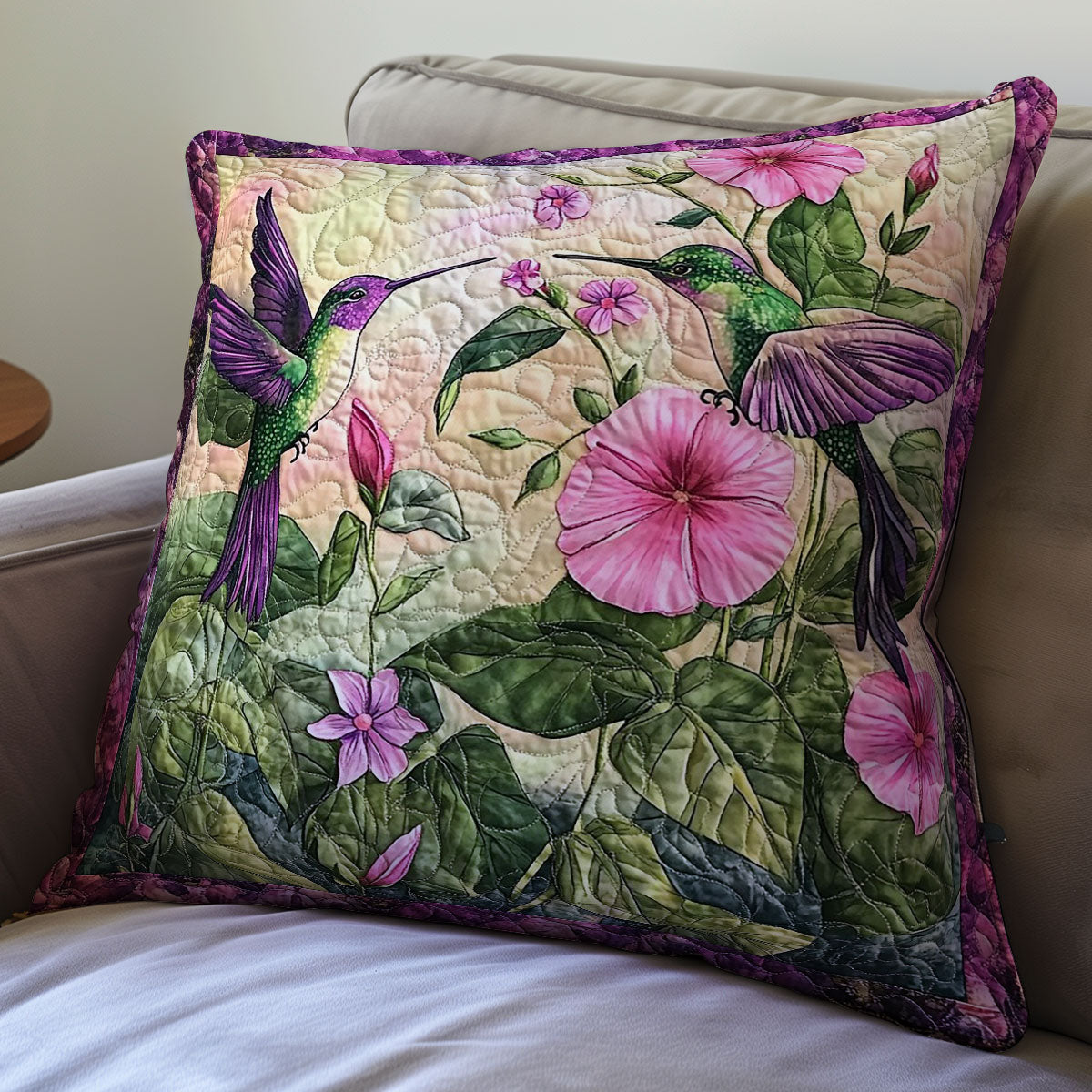 Purple Hummingbirds WM0508116CL Quilt Pillow Case