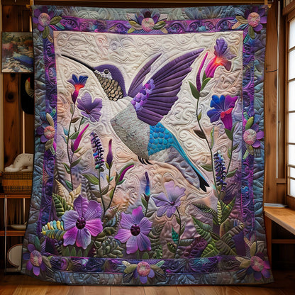 Purple Twinkle Charm Hummingbird WM3008001CL Quilt