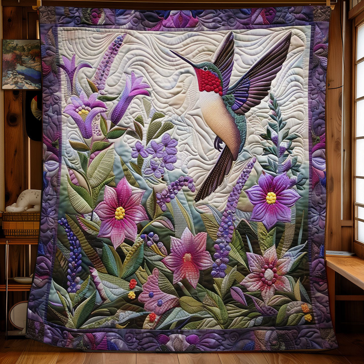 Purple Twinkle Hummingbird WM2908001CL Quilt