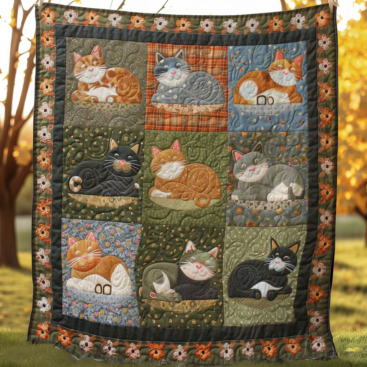 Purrfect Cat Comforter WN2108007CL Quilt