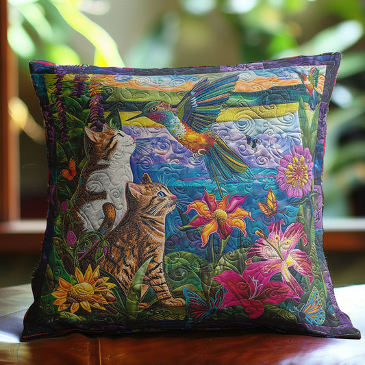 Humming Bird Cats Animal WP2507012CL Quilt Pillow Case