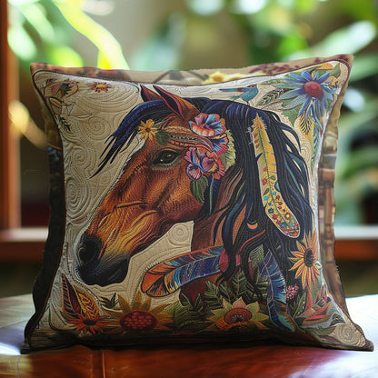 Tribe Horse WP2507033CL Quilt Pillow Case