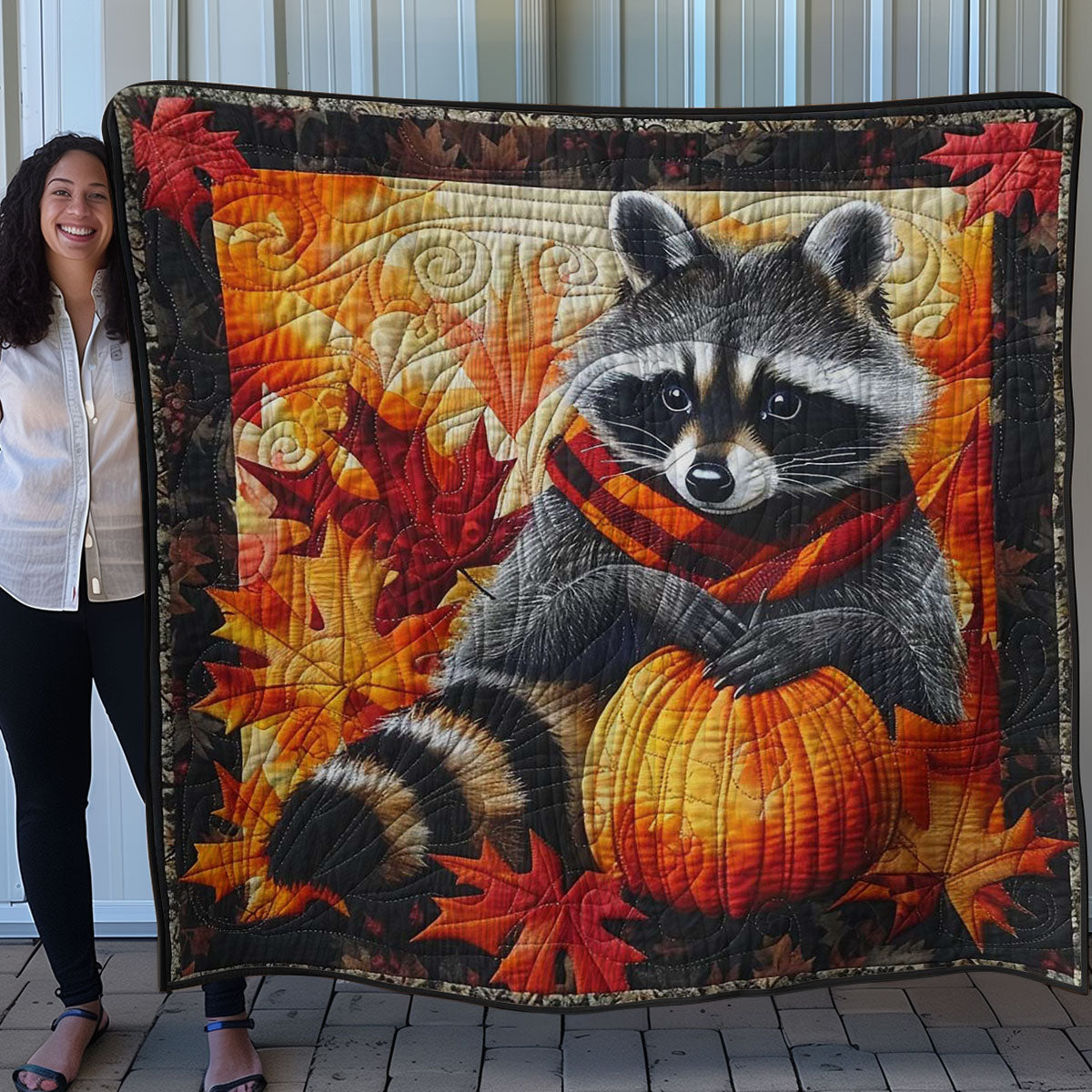 Raccoon Cozy Autumn WN0808064CL Quilt