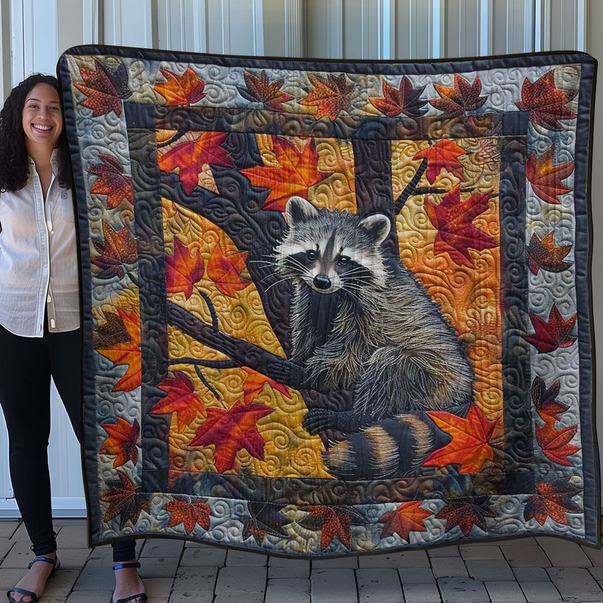 Raccoon Harvest Cozy WN0808063CL Quilt