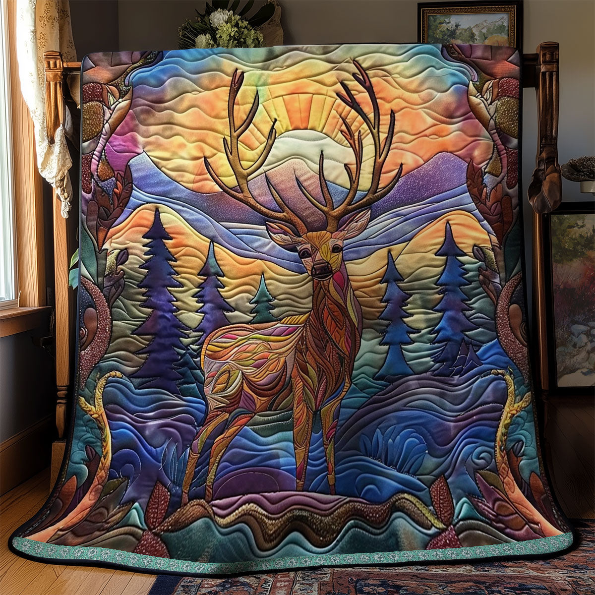 Radiant Evening Deer WN0909075CL Quilt