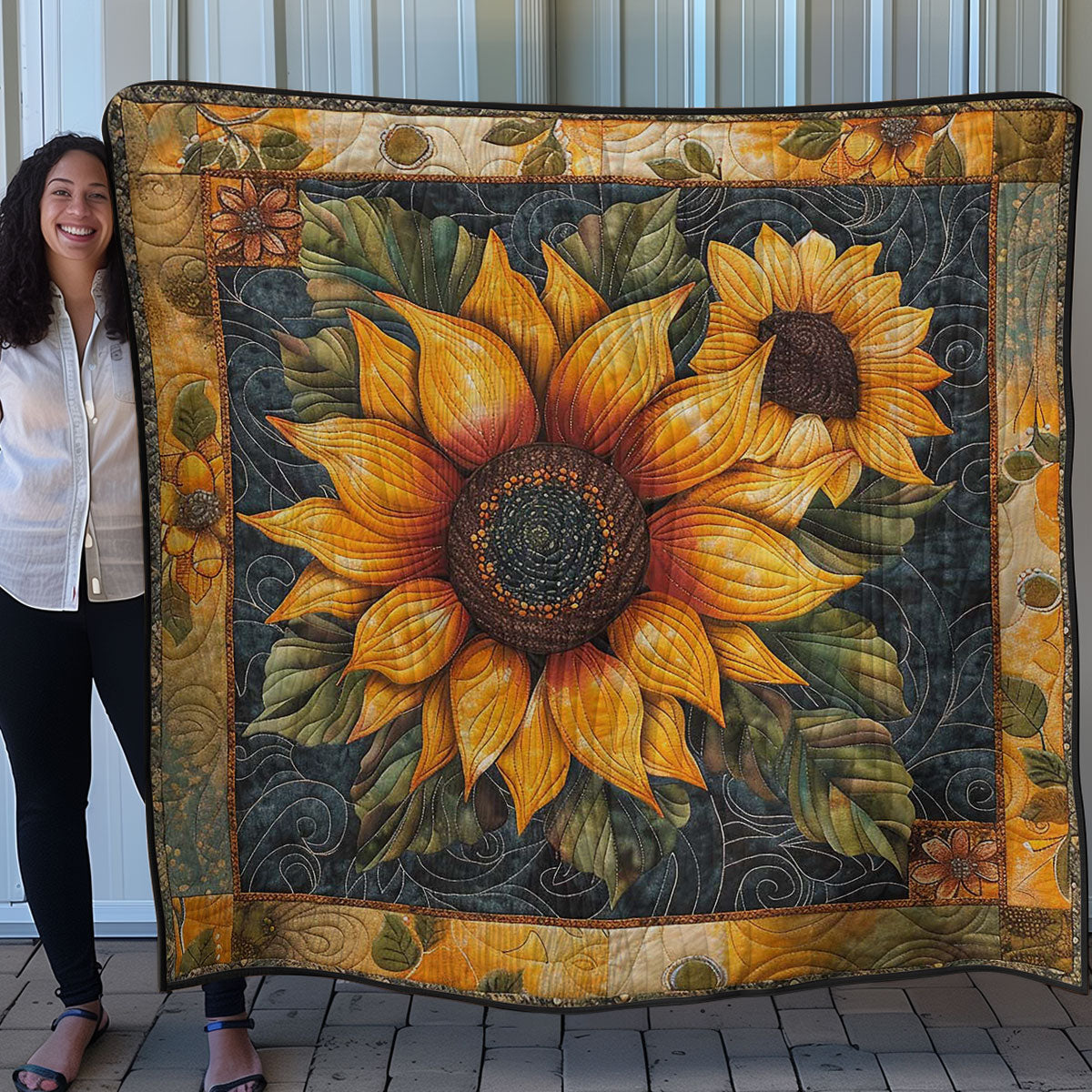 Radiant Sunflowers WN3007044CL Quilt