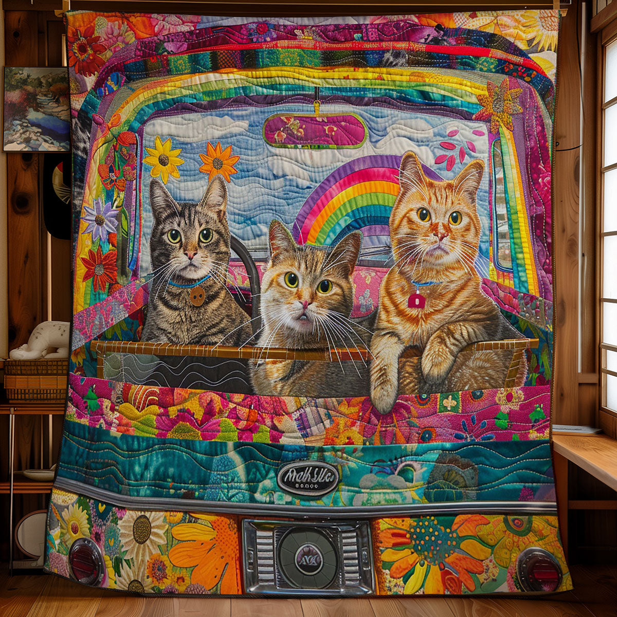 Rainbow Cat WM2808076CL Quilt