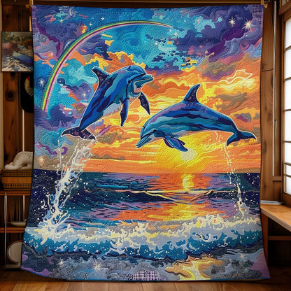 Rainbow Dolphins WM0909019CL Quilt