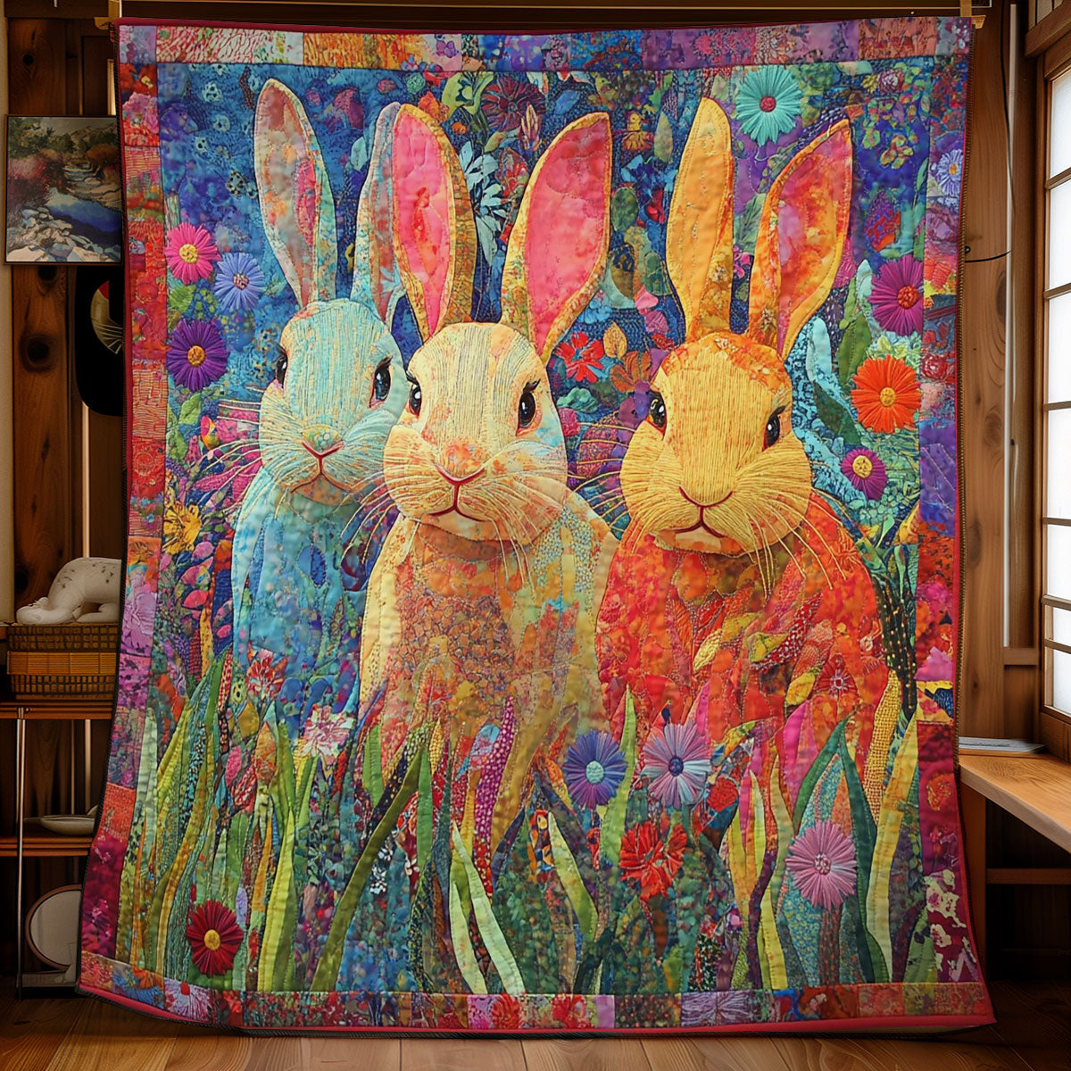 Rainbow Rabbit WM3008027CL Quilt