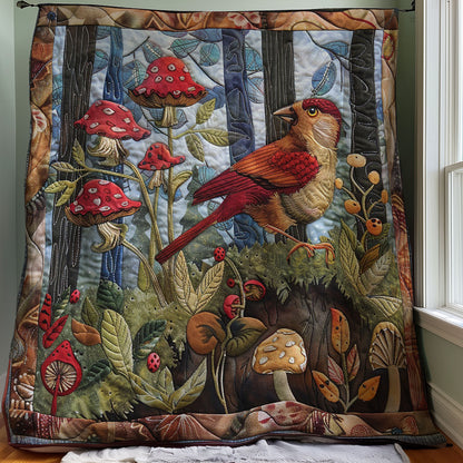 Red Bird In Forest WM0308012CL Quilt