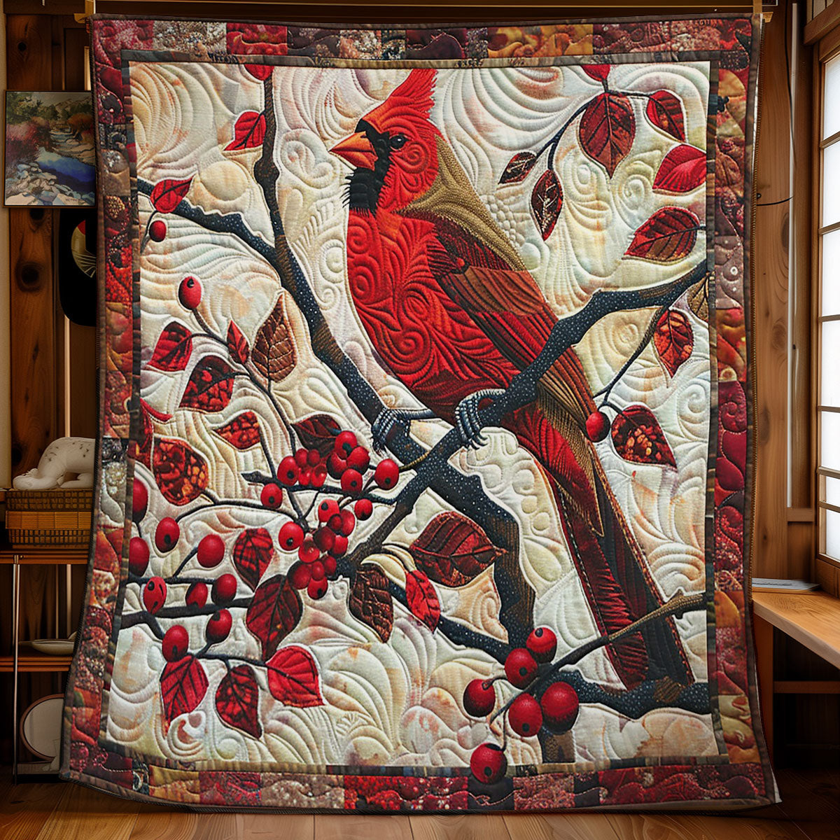 Red Cardinals WM3008014CL Quilt