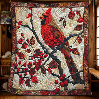 Red Cardinals WM3008014CL Quilt
