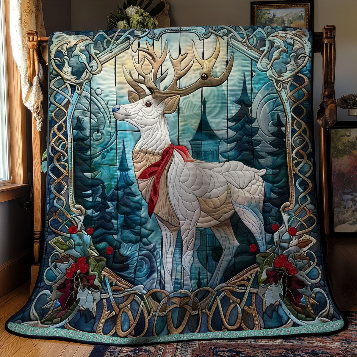 Red Scarf Deer Tales WN0909069CL Quilt