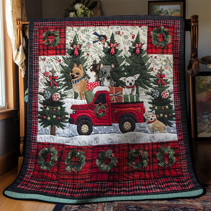 Red Truck Christmas Dogs WN1109035CL Quilt