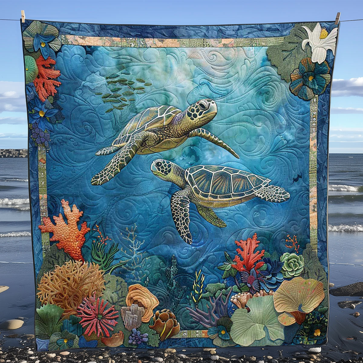 Reef Turtle Harmony WN1008017CL Quilt