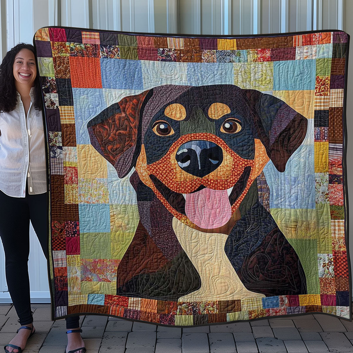 Rottweiler Cute WN0608043CL Quilt