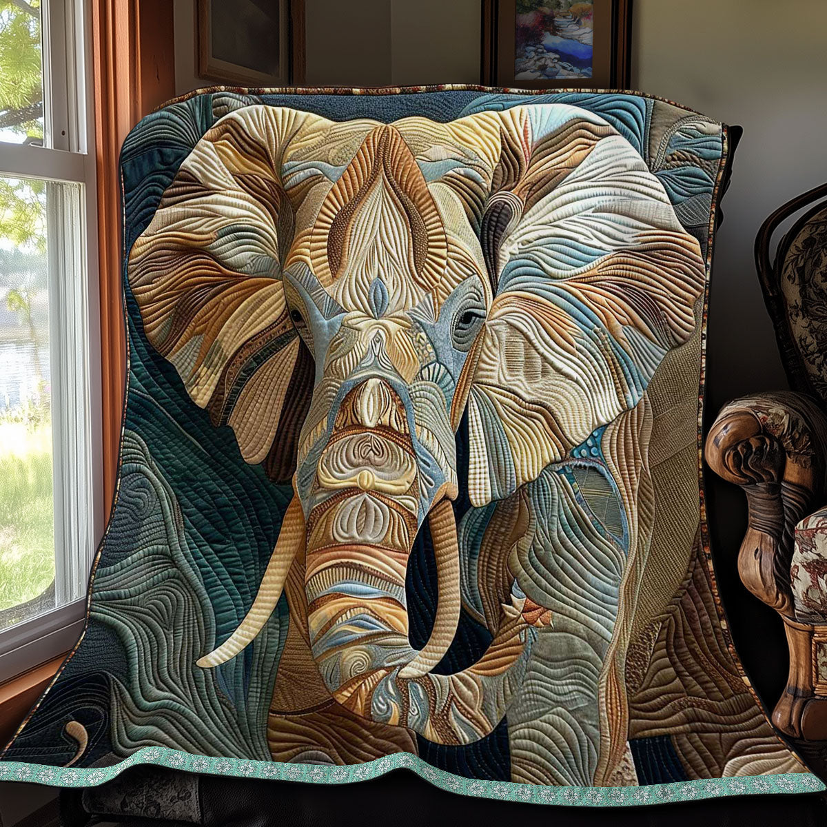 Rustic Elephant WN2908014CL Quilt