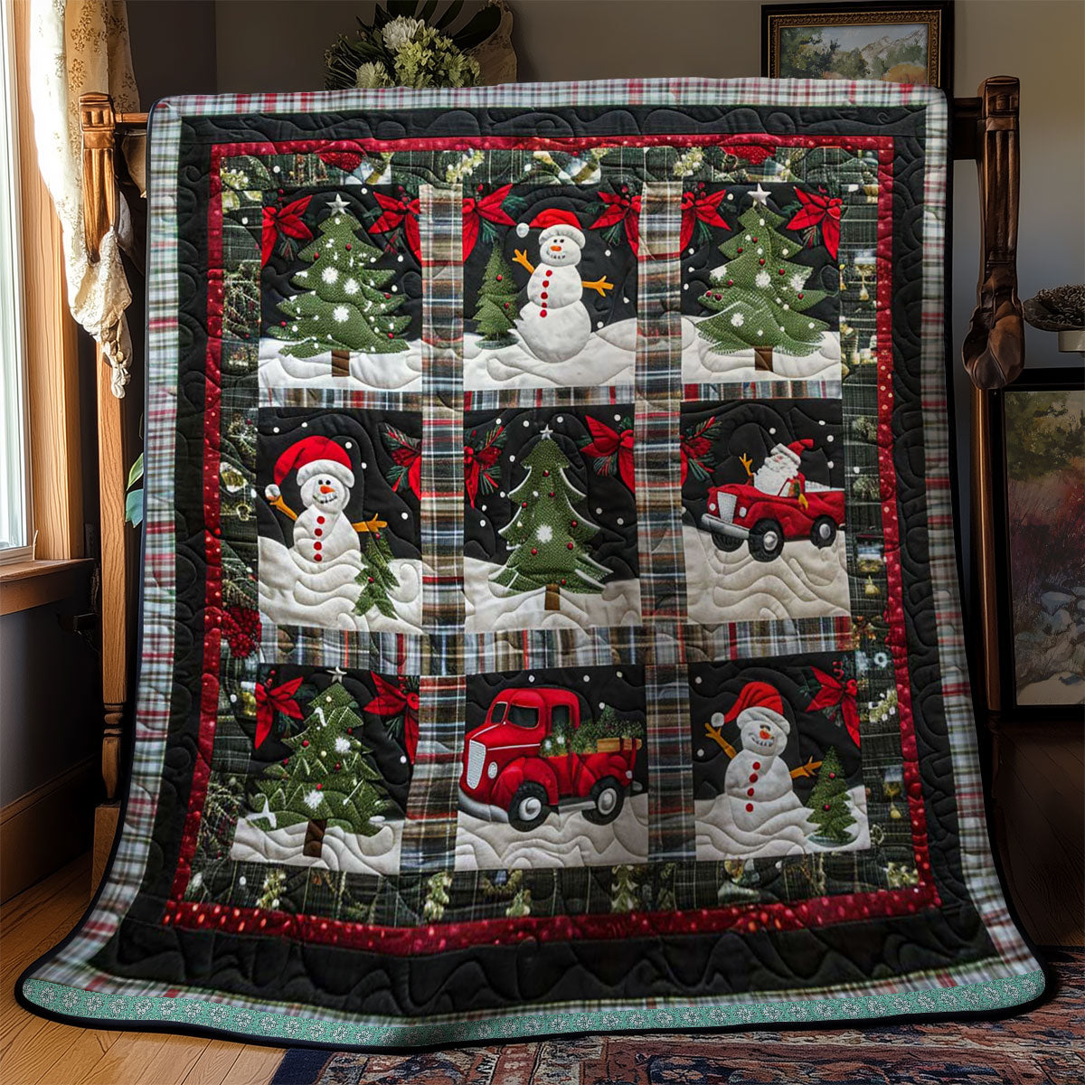 Santa’s Red Truck Tree WN1109040CL Quilt