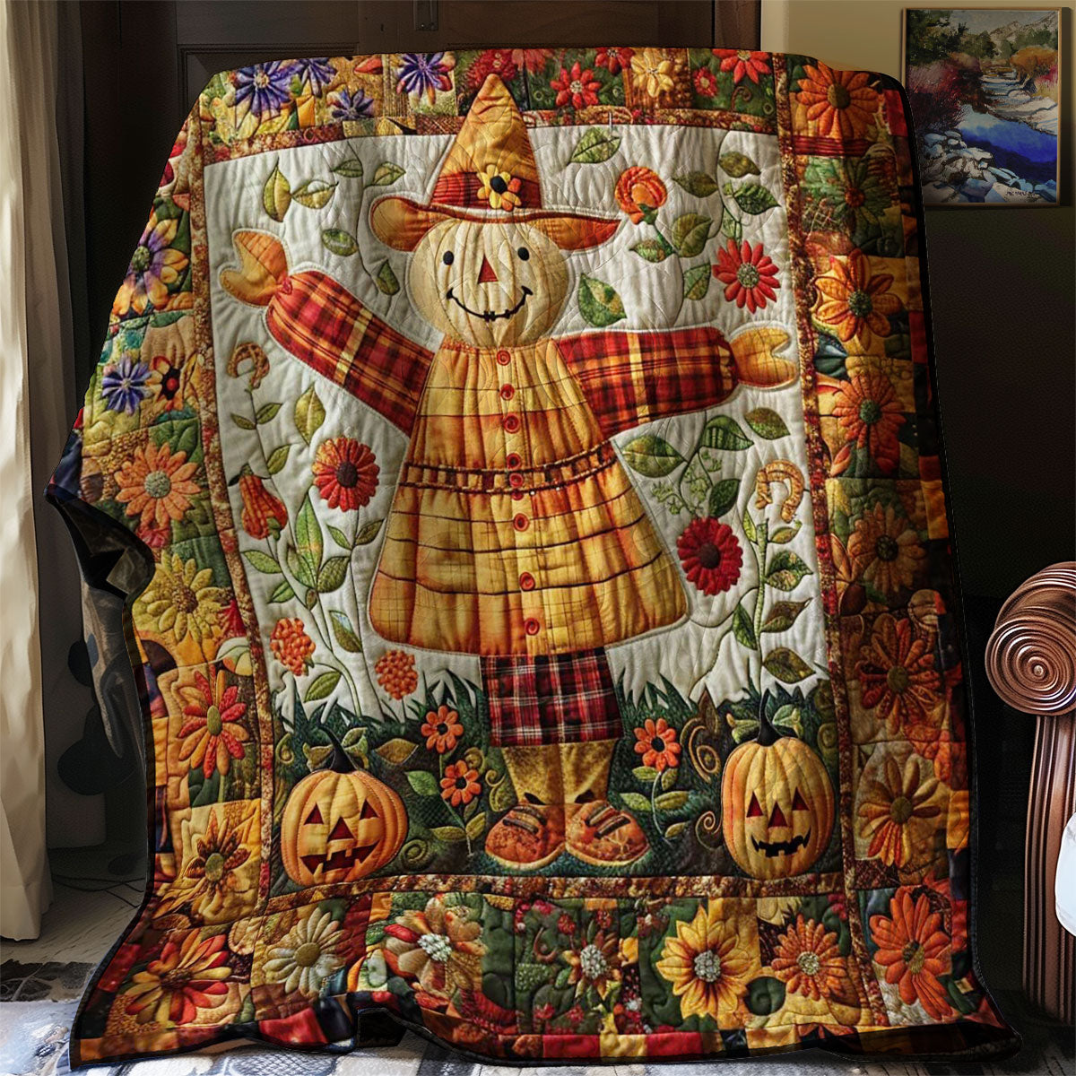 Scarecrow's Pumpkin Dream WN1908044CL Quilt