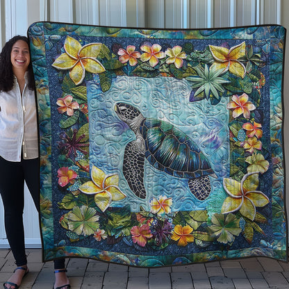 Sea Turtle Flower WN3007003CL Quilt