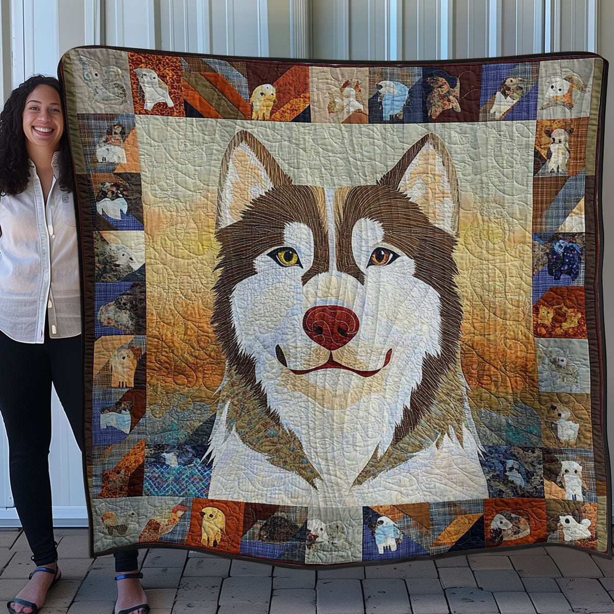 Siberian Husky Cozy WN0608049CL Quilt