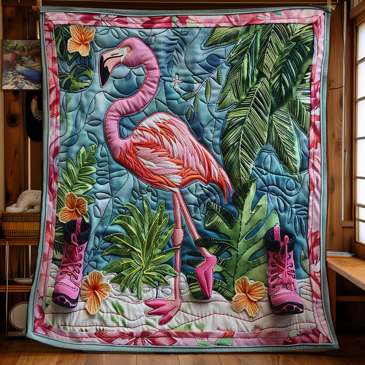 Silk Pink Flamingo WM2308058CL Quilt