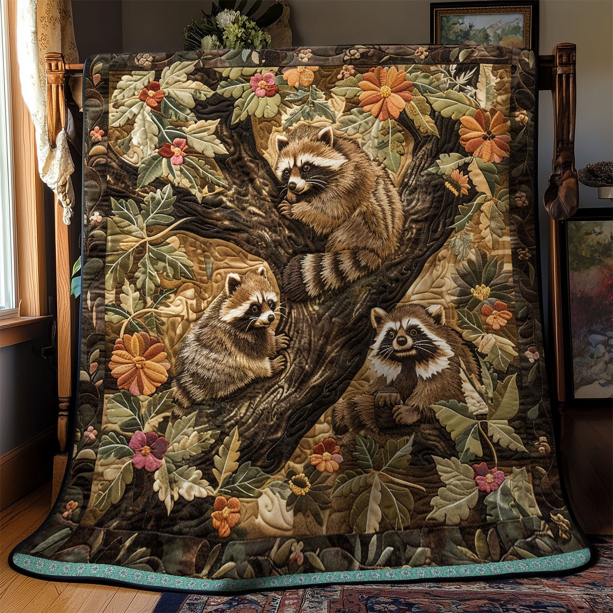 Silly Raccoons WN0909082CL Quilt
