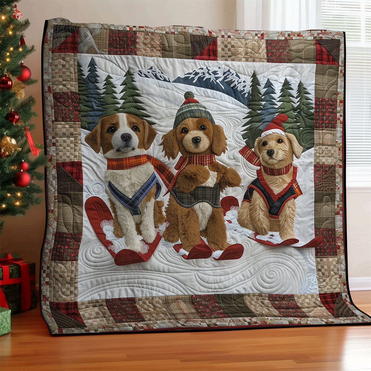 Skiing Dogs SR1908034CL Quilt