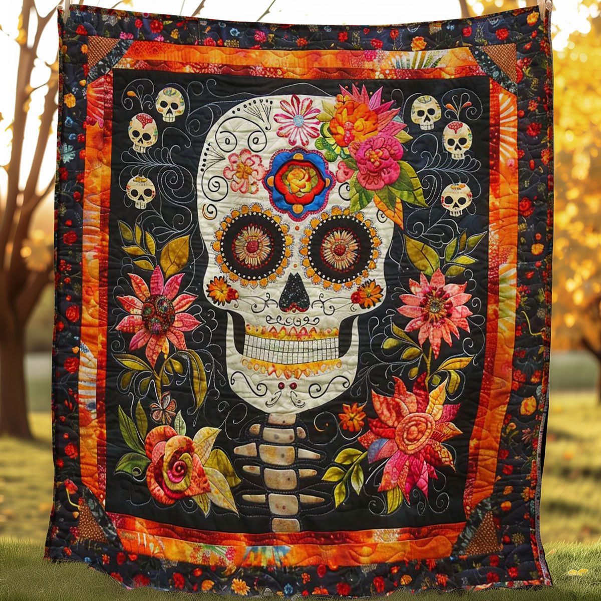 Skull Blossom Beauty WN0908102CL Quilt