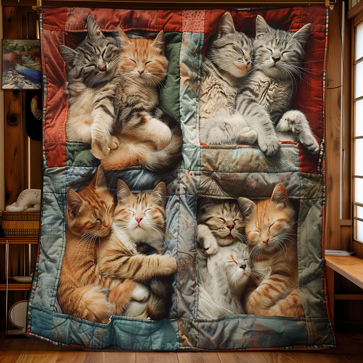 Sleeping Cuddle Cat WM1608014CL Quilt