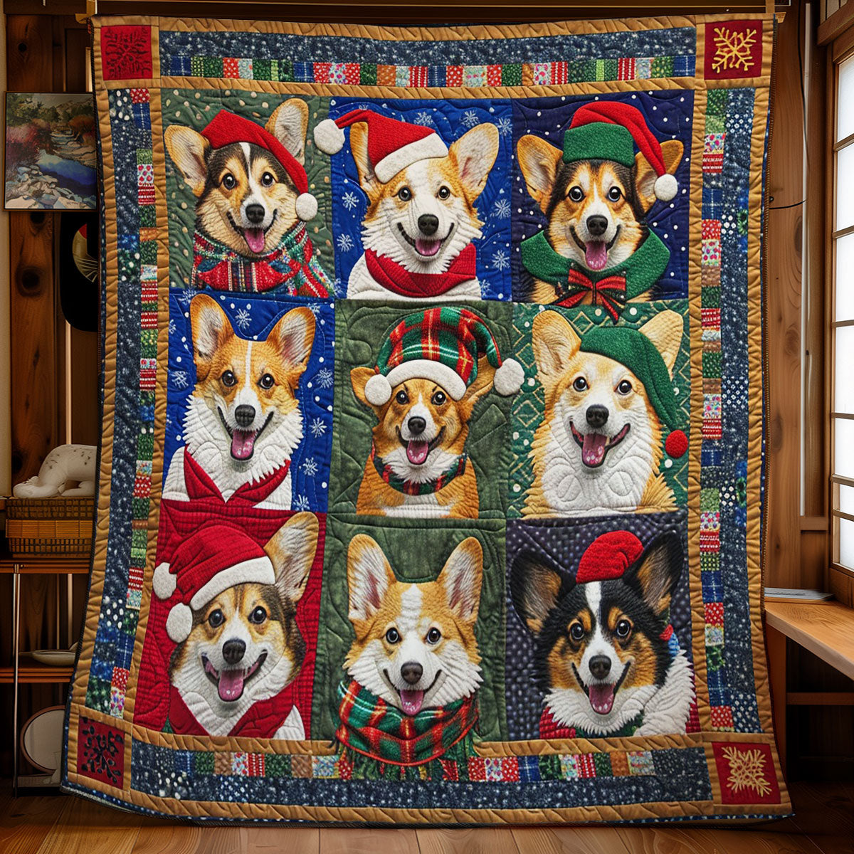 Smiling Corgi WM1908023CL Quilt