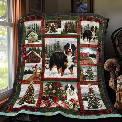 Snowy Christmas with Bernese Mountain WN3008008CL Quilt